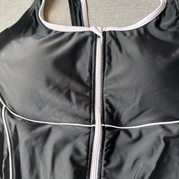 Athletic One Piece Swimsuit Zipper Racerback Bathing Suit Swimwear - Picture 6 of 9